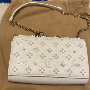 Authentic Christian Louboutin Paloma clutch white